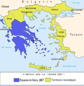 Yunanistan'ın hak iddia ettiği topraklar.