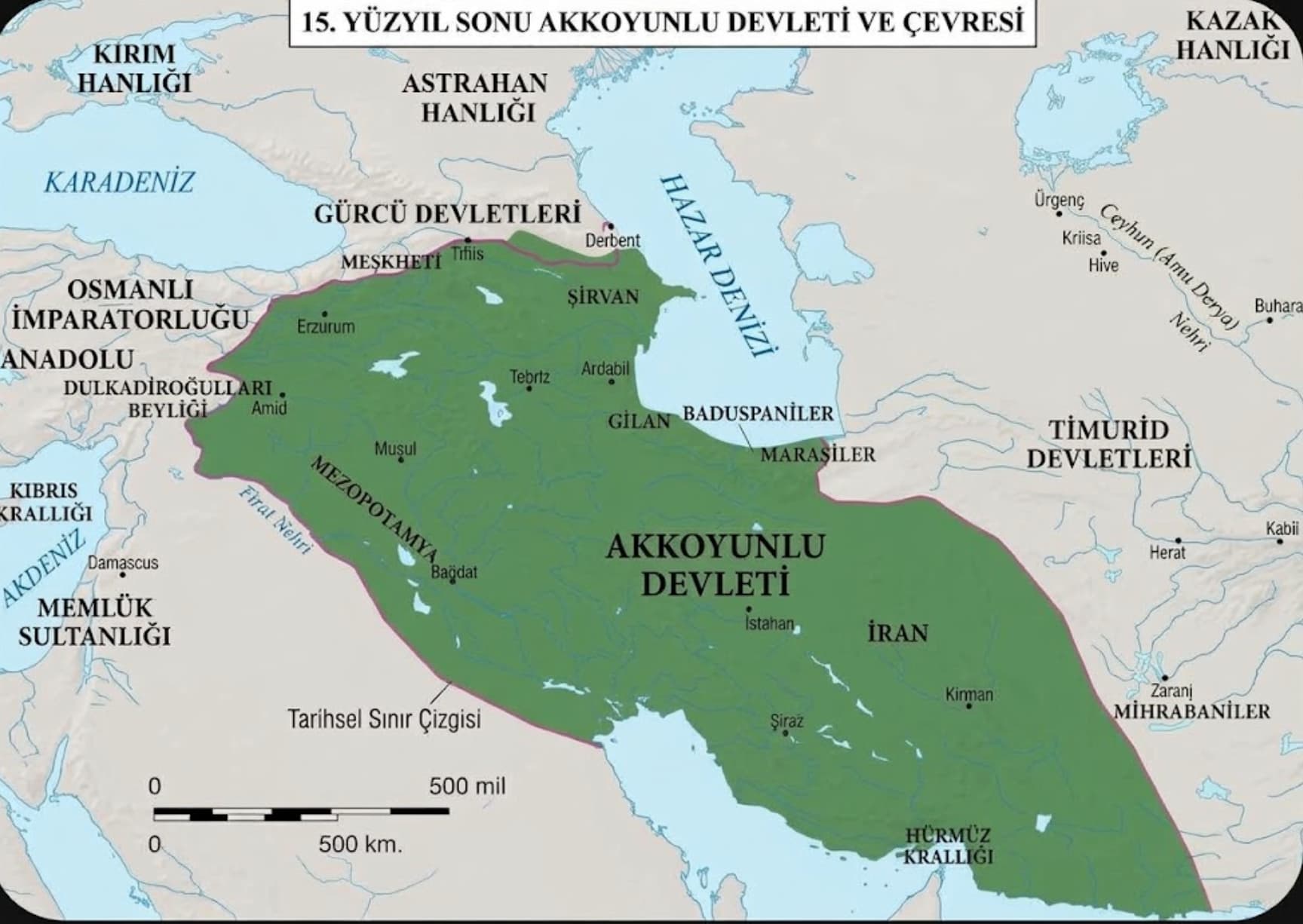 Akkoyunlu Devleti sınırları