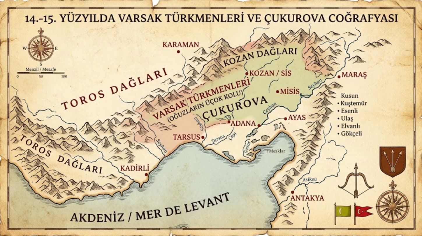 Varsak Türkmenleri ve yerleri.